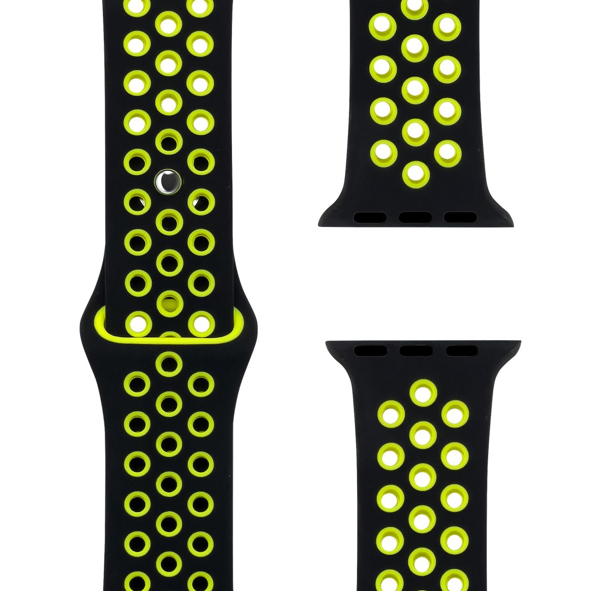 Black/Volt Silikon Loop | Sportarmband für Apple Watch (Schwarz)-Apple Watch Armbänder kaufen #farbe_black/volt