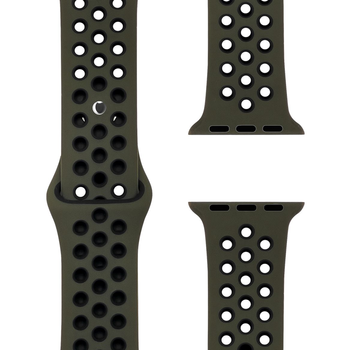 Cargo Khaki/Black Silikon Loop | Sportarmband für Apple Watch (Grau)-Apple Watch Armbänder kaufen #farbe_cargo khaki/black