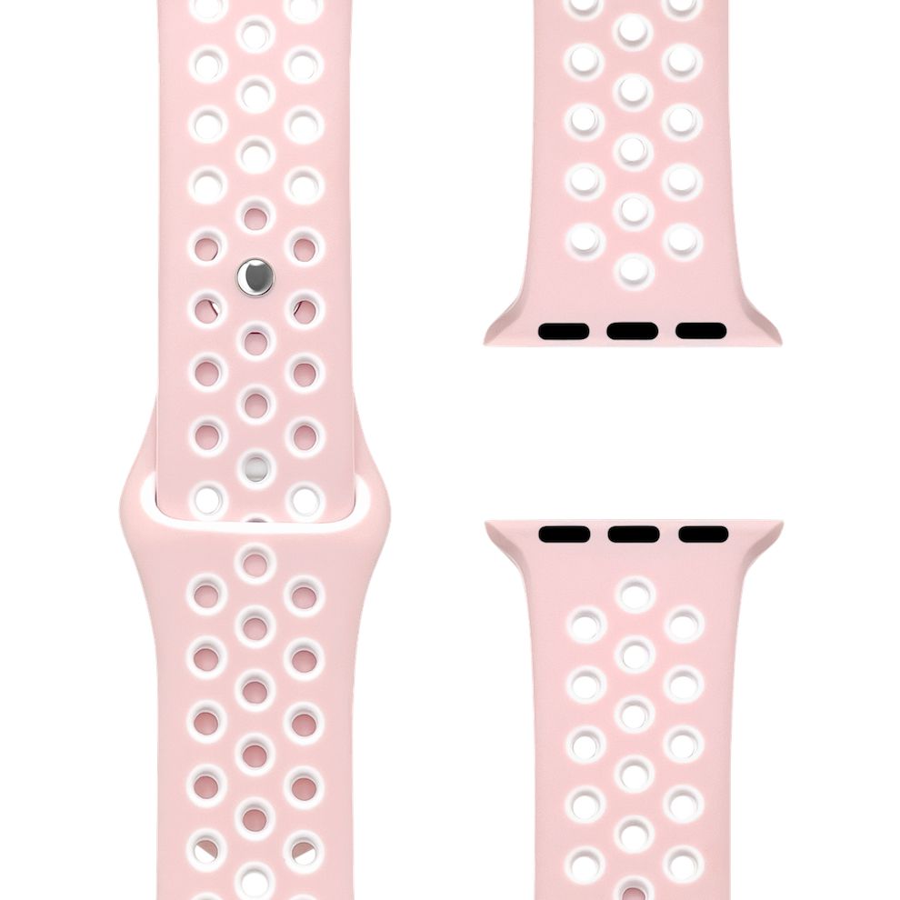 Soft Pink/White Silikon Loop | Sportarmband für Apple Watch (Rosa)-Apple Watch Armbänder kaufen #farbe_pink/weiß