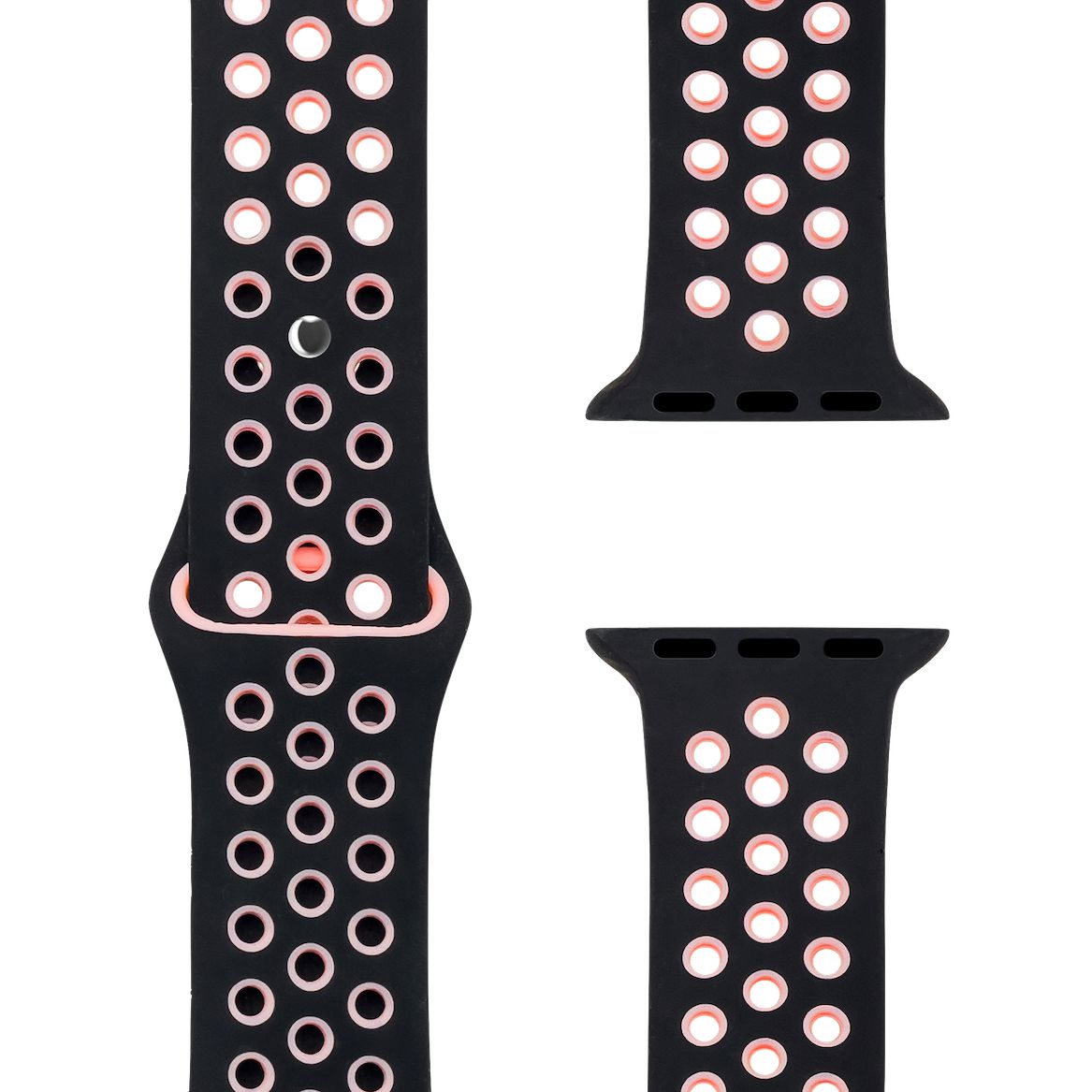 Black/Pink Silikon Loop | Armband für Apple Watch (Schwarz)-Apple Watch Armbänder kaufen #farbe_schwarz/pink