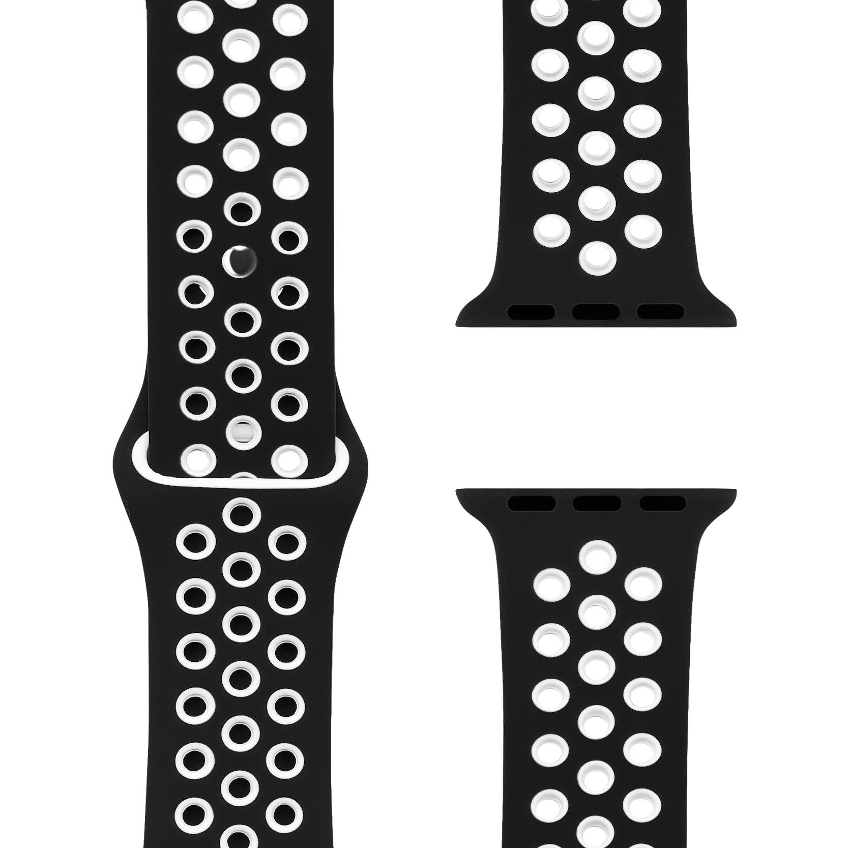 Black/White Silikon Loop | Armband für Apple Watch (Schwarz)-Apple Watch Armbänder kaufen #farbe_schwarz/weiß