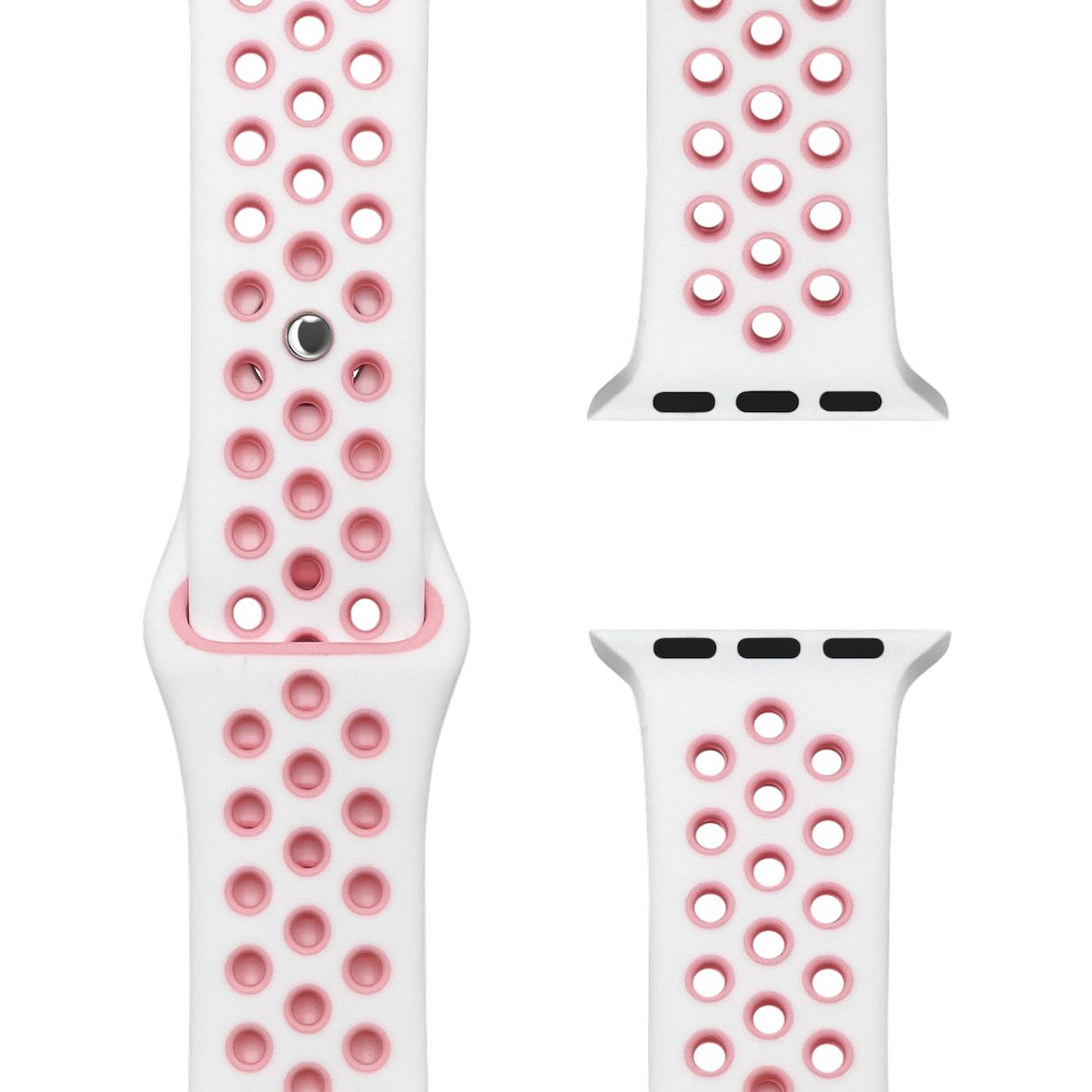 White/Pink Silikon Loop | Sportarmband für Apple Watch (Weiß)-Apple Watch Armbänder kaufen #farbe_weiß/pink