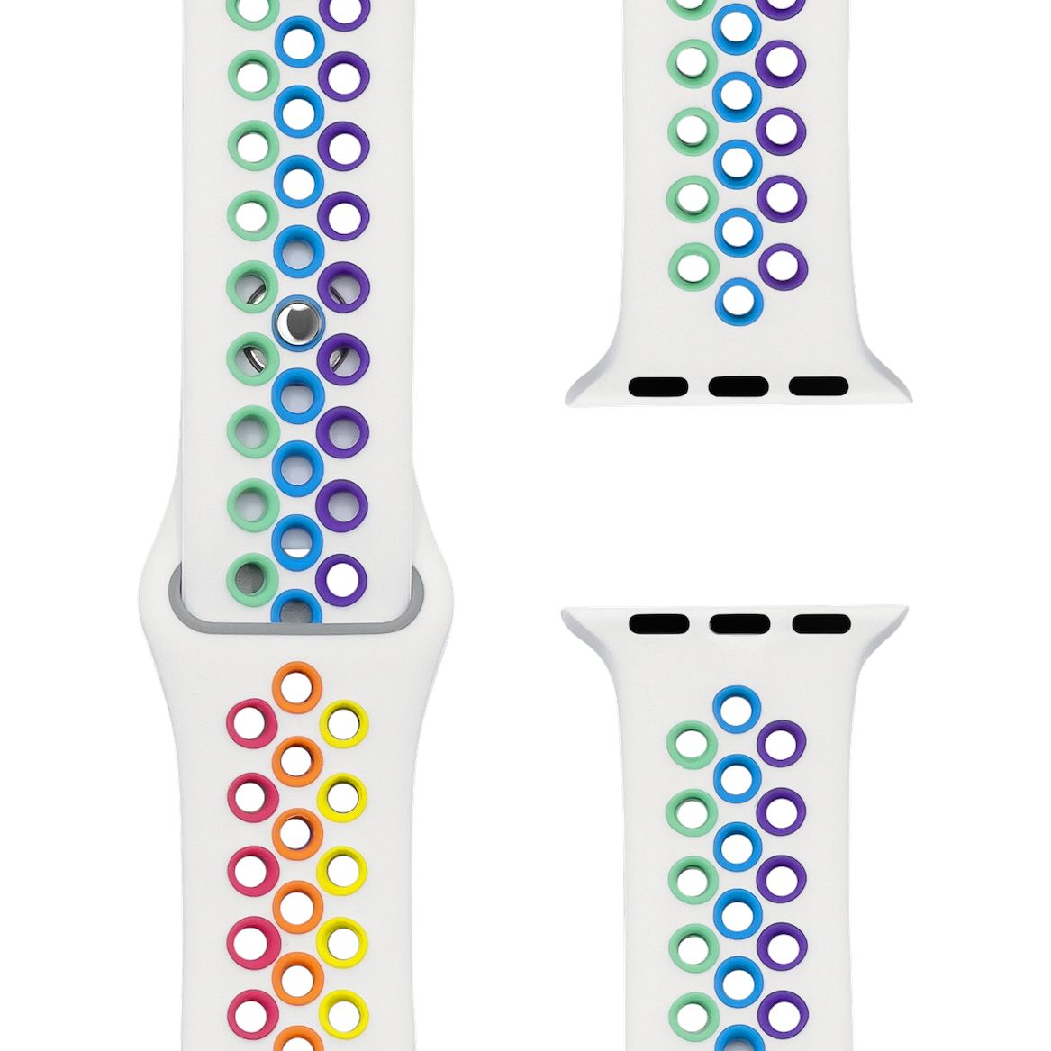 White Rainbow Silikon Loop | Armband für Apple Watch (Weiß)-Apple Watch Armbänder kaufen #farbe_white rainbow