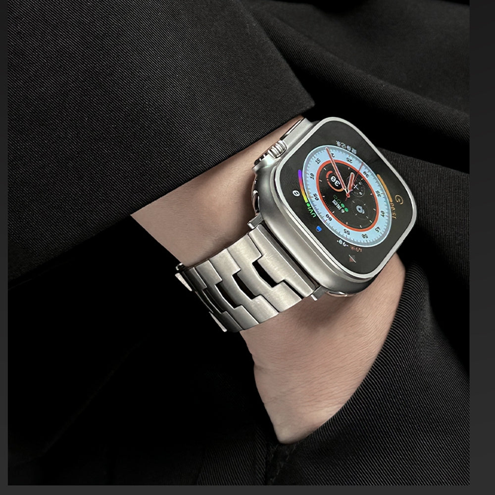 Titan 2 | Gliederarmband für Apple Watch (Silber)-Apple Watch Armbänder kaufen
