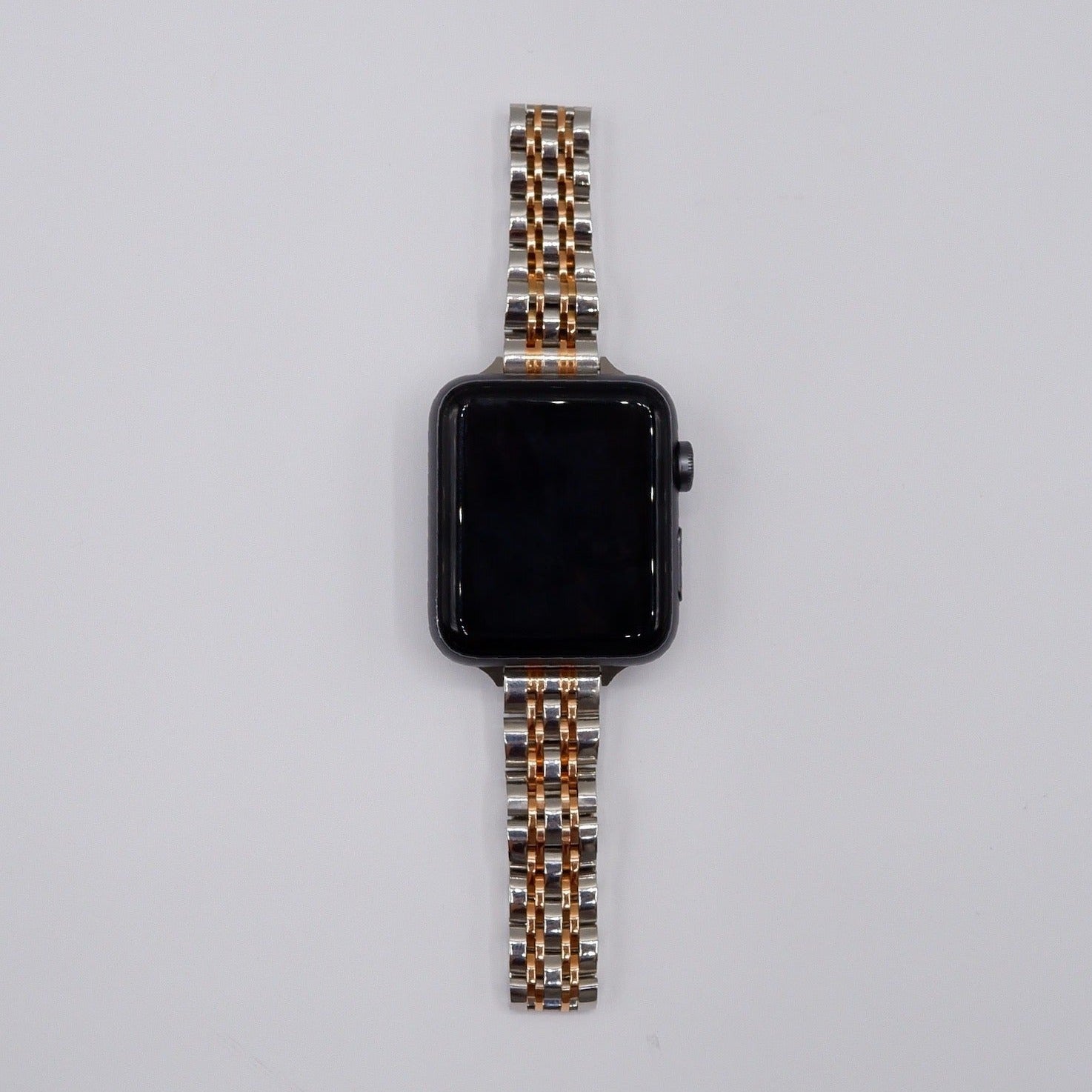 Two-Tone Silver Roségold Metal Chain Millicent | Gliederarmband für Apple Watch (Silber)-Apple Watch Armbänder kaufen