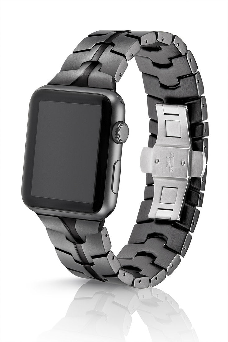 Vitero Granite - Eloxiertes Aluminium | Gliederarmband für Apple Watch (Matt Schwarz)-Original JUUK Apple Watch Armbands kaufen