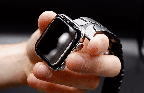 Vitero Granite - Eloxiertes Aluminium | Gliederarmband für Apple Watch (Matt Schwarz)