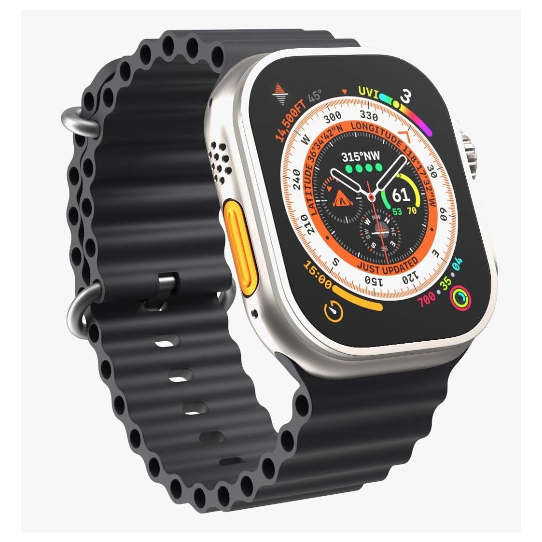 Wave Silikon, Black Ocean Silikon | Sportarmband für Apple Watch Ultra (Schwarz)-Apple Watch Armbänder kaufen #farbe_Schwarz