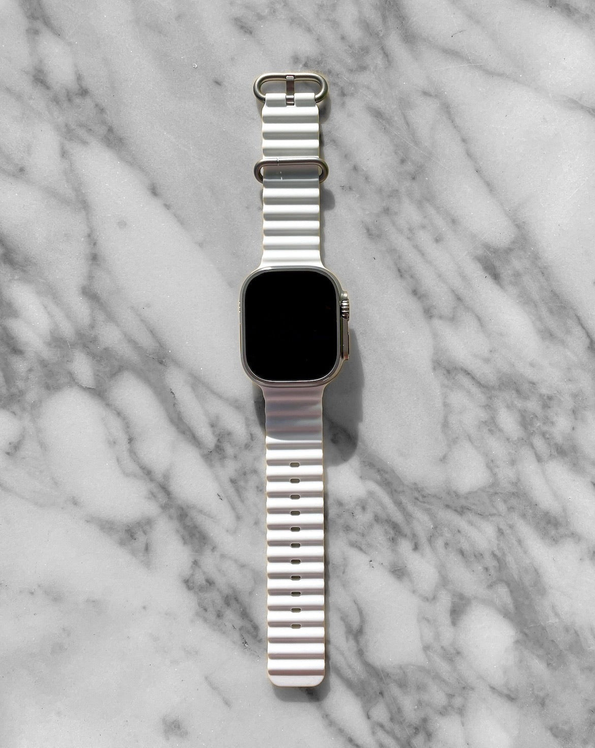 Wave Silikon, White Ocean Silikon | Sportarmband für Apple Watch Ultra (Weiß)-Apple Watch Armbänder kaufen #farbe_Weiß