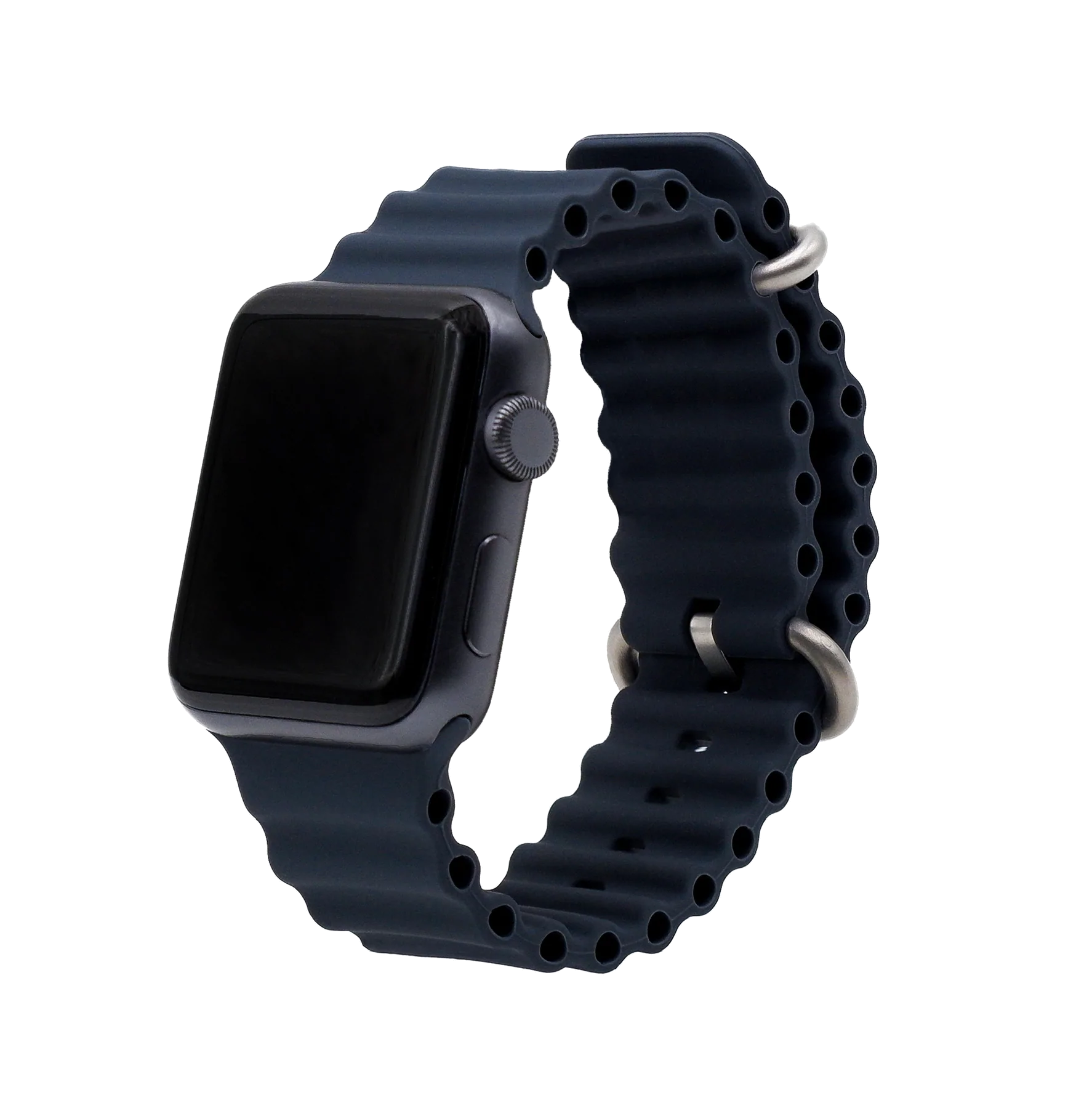Wave Silikon, Mitternacht Ocean Silikon | Sportarmband für Apple Watch Ultra (Blau)-Apple Watch Armbänder kaufen #farbe_Mitternacht