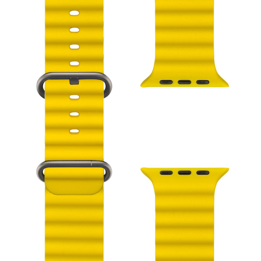 Wave Silikon, Yellow Ocean Silikon | Sportarmband für Apple Watch Ultra (Gelb)-Apple Watch Armbänder kaufen #farbe_Gelb