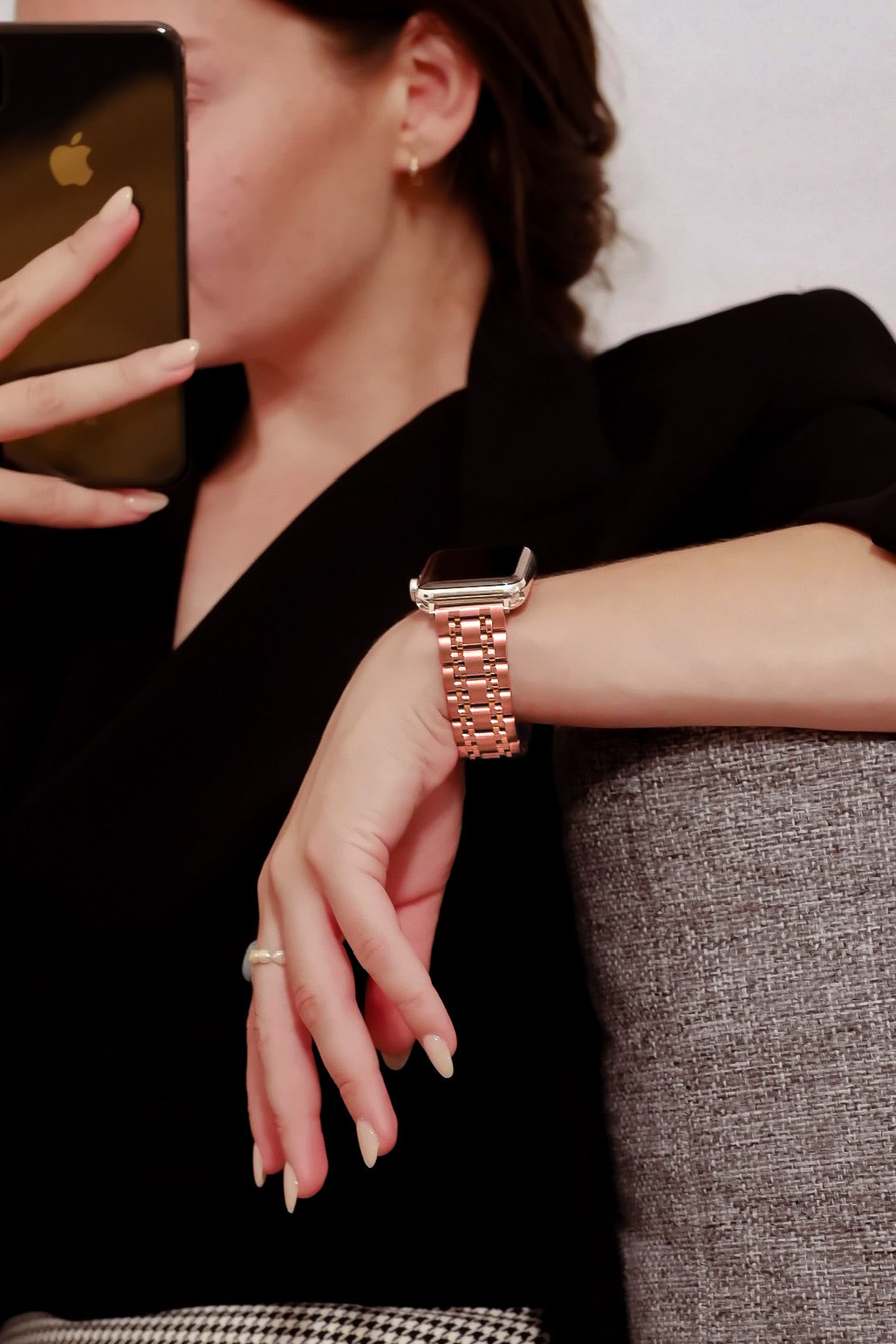Florence Pink Edelstahl Classic | Gliederarmband für Apple Watch (Pink)-Apple Watch Armbänder kaufen