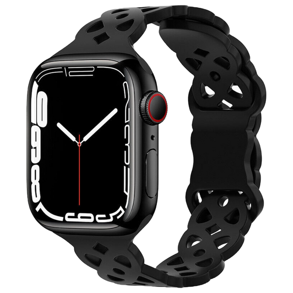 Black Silicone Hoola Loop | Bandje voor Apple Watch (zwart)