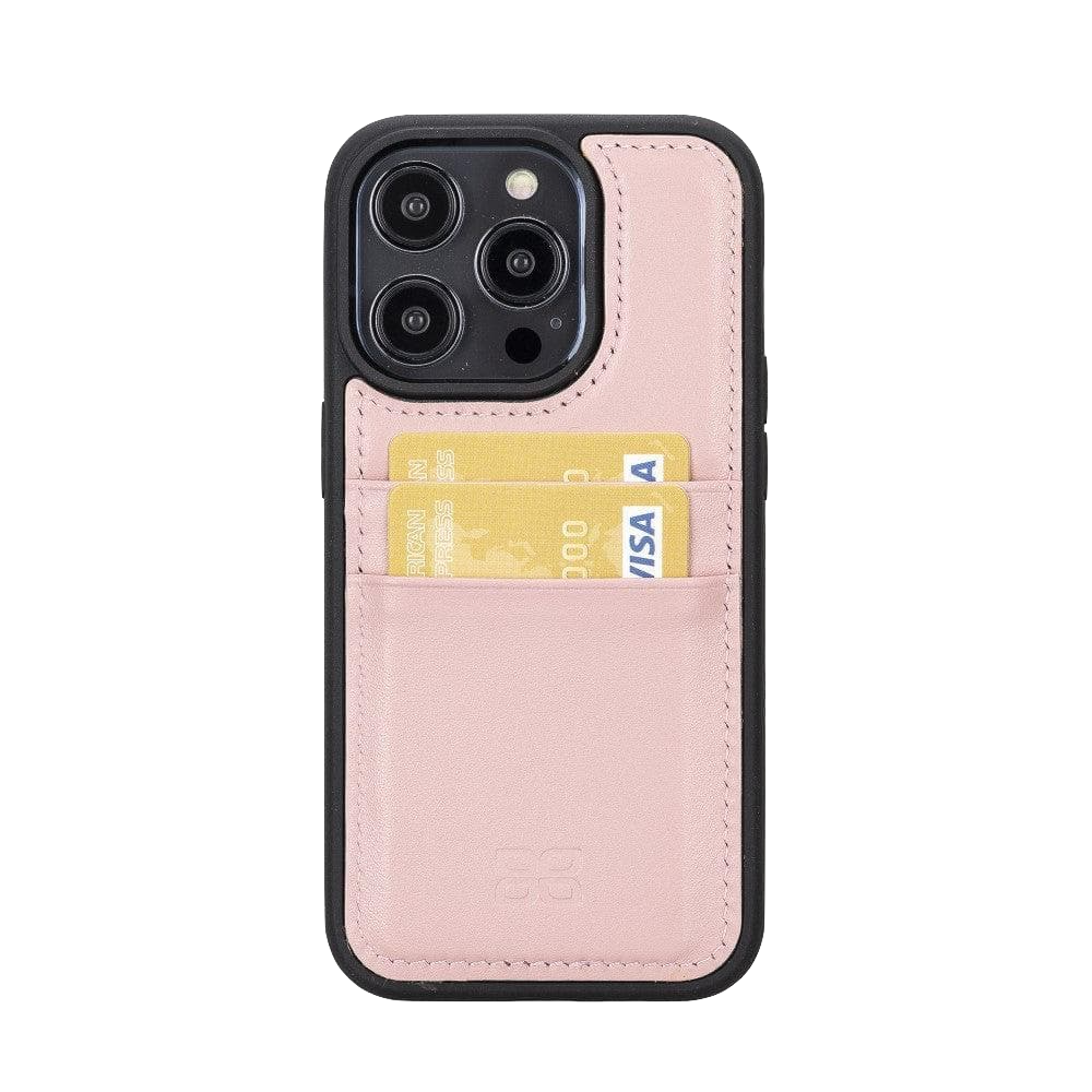 Pink Leather Phone Case | Handyhülle mit Kartenfach für iPhone (Pink)-Apple Watch Armbänder kaufen