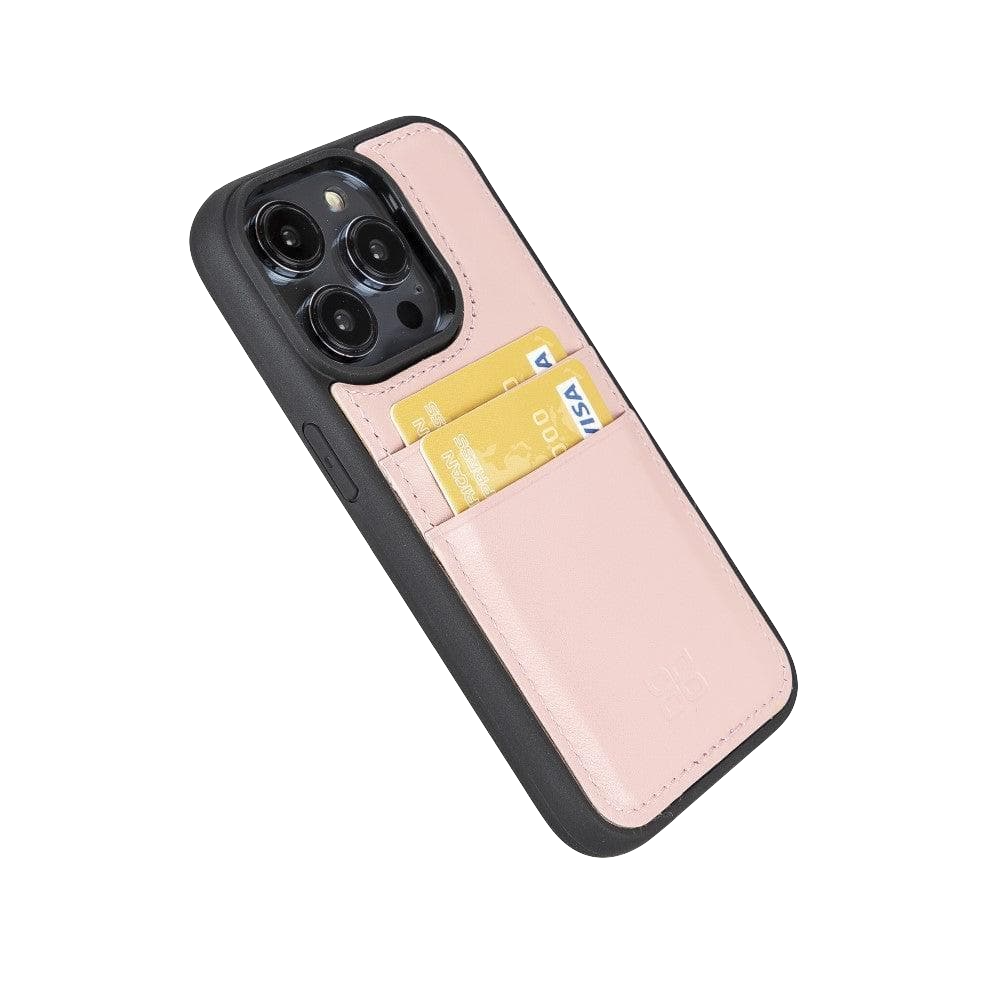 Pink Leather Phone Case | Handyhülle mit Kartenfach für iPhone (Pink)-Apple Watch Armbänder kaufen