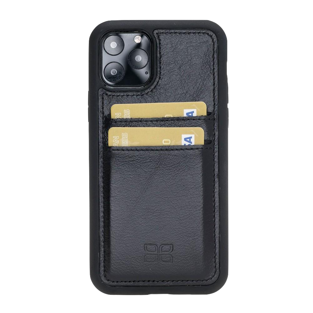 Black Leather Phone Case | Handyhülle mit Kartenfach für iPhone (Schwarz)-Apple Watch Armbänder kaufen