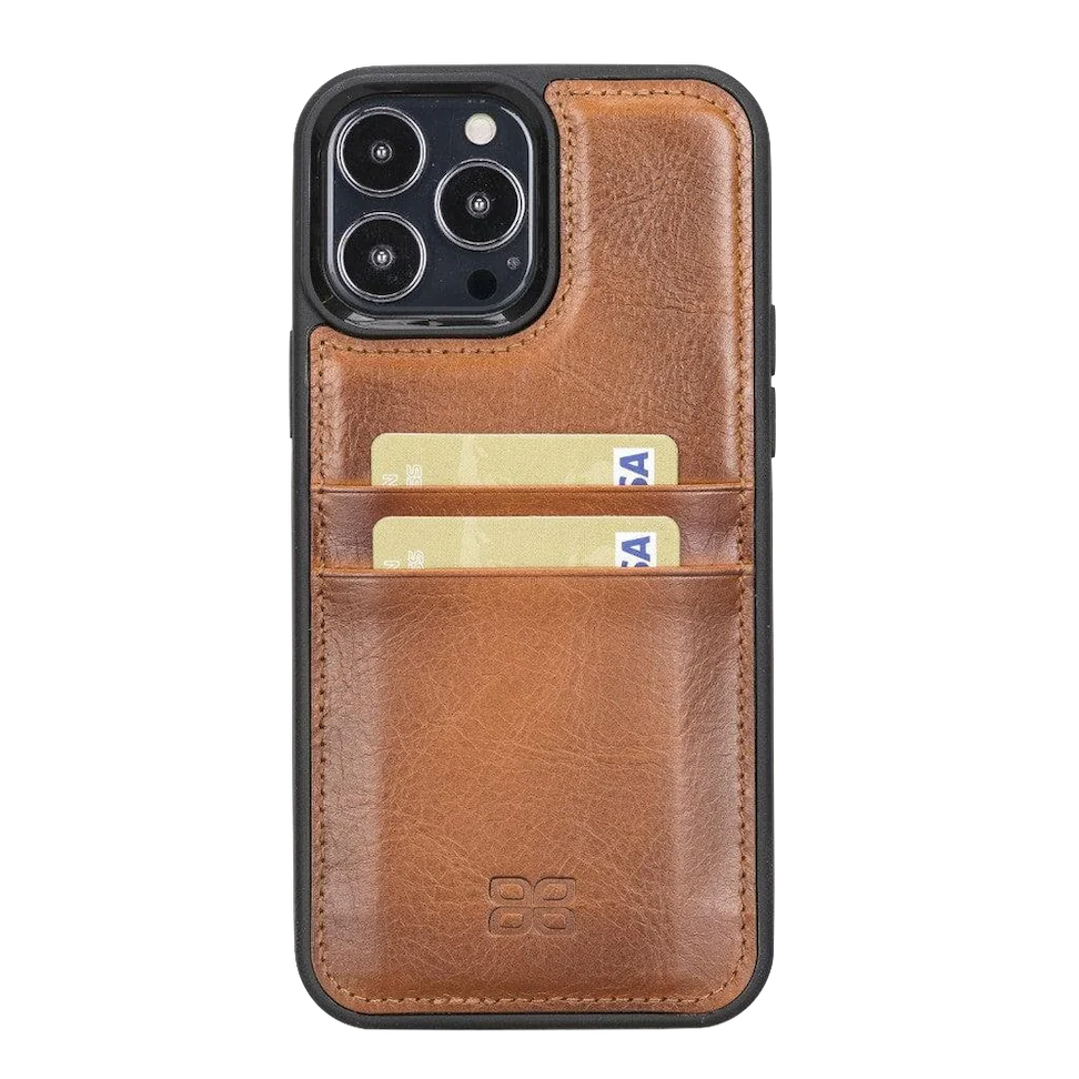 Brown Leather Phone Case | Handyhülle mit Kartenfach für iPhone (Braun)-Apple Watch Armbänder kaufen