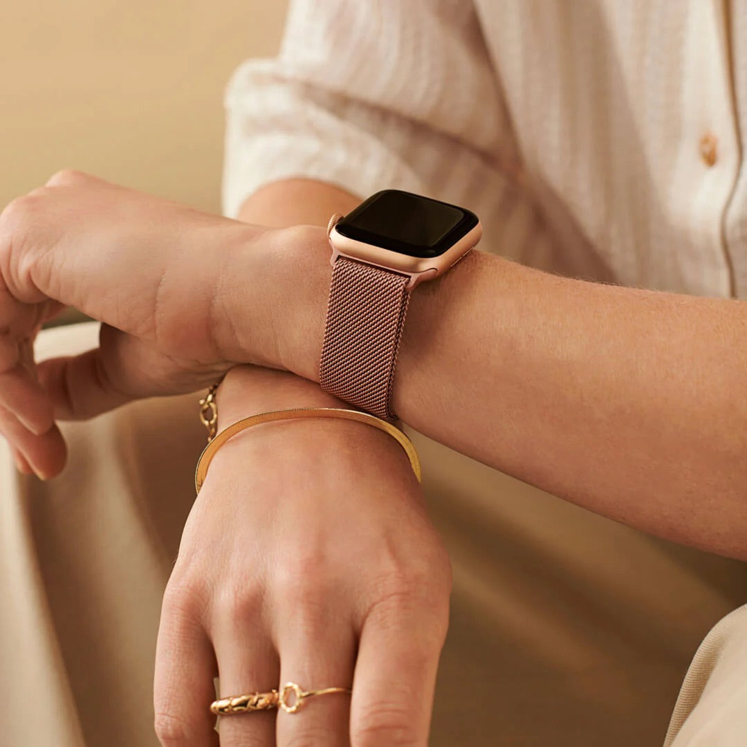 Milanaise Loop Pink | Edelstahlarmband für Apple Watch (Rosa)-Apple Watch Armbänder kaufen