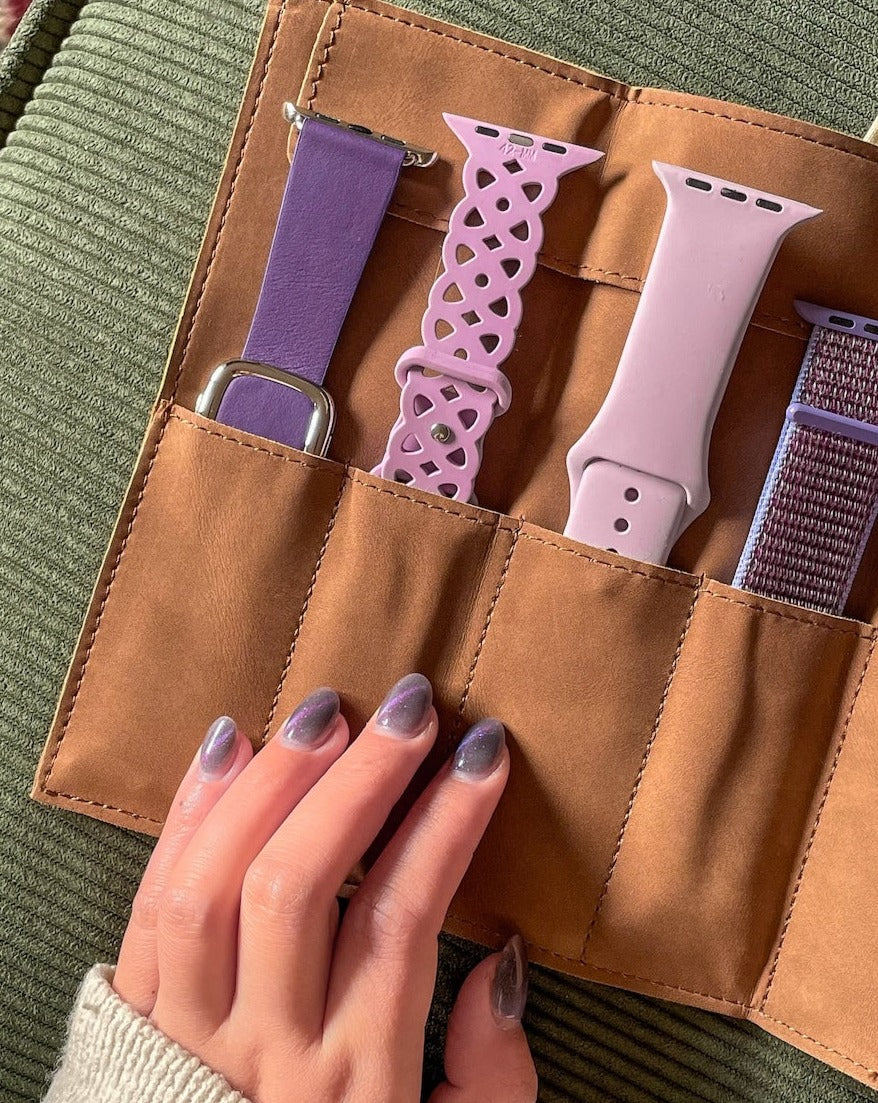 Magnetic Buckle, Modern Buckle Aubergine | Modernes Lederarmband für Apple Watch (Lila)-Apple Watch Armbänder kaufen #farbe_aubergine
